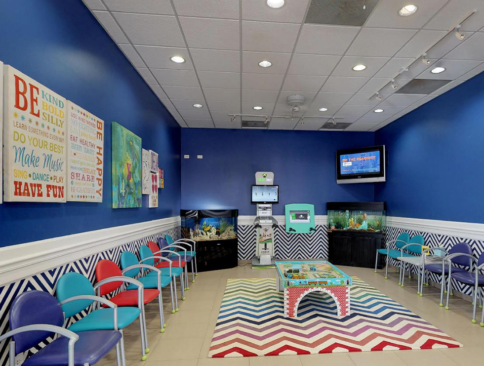 Kid friendly dental office waiting room