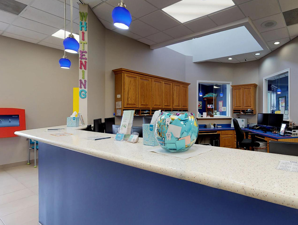 Welcoming dental office reception desk