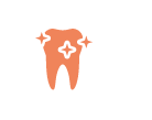 Animated tooth with sparkles representing preventive dentistry