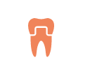 Animated tooth with dental crown representing restorative dentistry